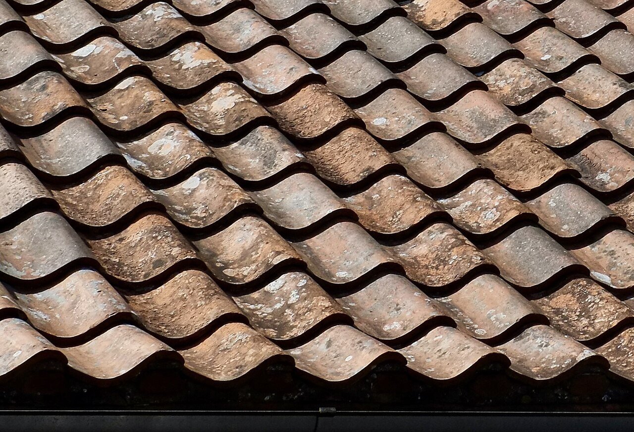 détail couverture de tuiles — photographie d’illustration